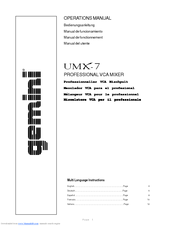 Gemini UMX-7 Operation Manual