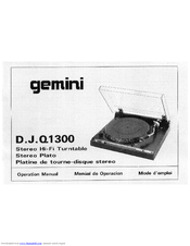 Gemini D.J. Q1300 Operation Manual