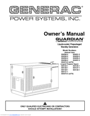 Generac Power Systems 004090-2, 004091-2, 004092-2, 004093-2, 004094-2, 004095-2, 004096-2, 004097-2, 004474-0, 004124-1, 004125-1, 004126-1 004126-1, Owner's Manual