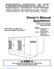 Generac Power Systems Guardian 004373-2 Owner's Manual