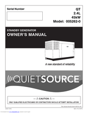Generac Power Systems QuietSource 005262-0 Owner's Manual