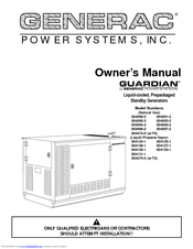 Generac Power Systems 004090-2, 004091-2, 004092-2, 004093-2, 004094-2, 004095-2, 004096-2, 004097-2, 004474-0, 004124-1, 004125-1, 004126-1 004126-1, Owner's Manual
