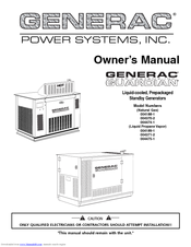 Generac Power Systems Guardian 004371-2 Owner's Manual