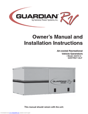 Generac Power Systems Guardian RV 004701-0 Quietpact 40LP Owner's Manual