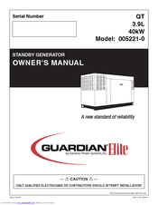 Generac Power Systems 005221-0 Owner's Manual