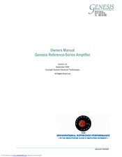 Genesis Genesis Reference-Series Amplifier None Owner's Manual