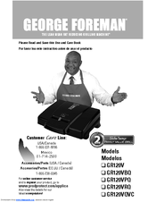 George Foreman Slide-Temp GR120VRQ Use And Care Book Manual