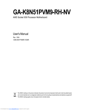 Gigabyte GA-K8N51PVM9-RH-NV User Manual