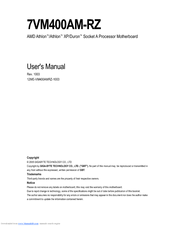 Gigabyte 7VM400AM-RZ User Manual