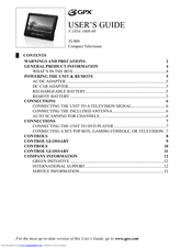 GPX TL909 User Manual