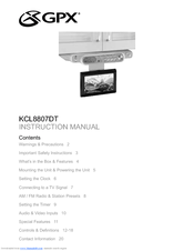 GPX KCL8807DT Instruction Manual