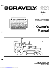 Gravely Promaster 200 Owner's Manual