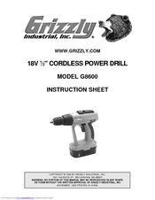 Grizzly G8600 Instruction Sheet