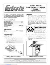 Grizzly T10131 Instruction Manual