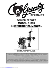 Grizzly G1778 Instructional Manual