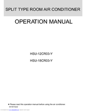 Haier HSU-18CR03-Y Operation Manual