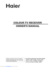 Haier 21F5A Owner's Manual