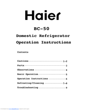 Haier BC-50 Operation Instructions Manual