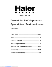 Haier HR-138AR Operation Instructions Manual