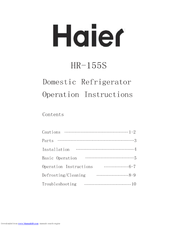Haier HR-155S Operation Instructions Manual