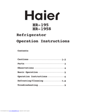 Haier HR-195 Operation Instructions Manual