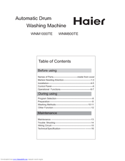 Haier WNM1000TE Owner's Manual