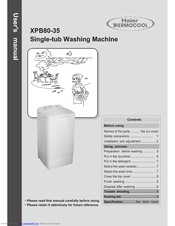 Haier XPB80-35 User Manual