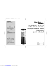 Hamilton Beach Single-Serve Blender User Manual