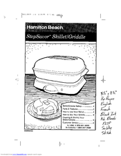 Hamilton Beach StepSavor 38500 Owner's Manual