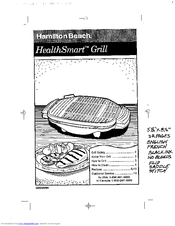 Hamilton Beach Grill 31585 Use & Care Manual