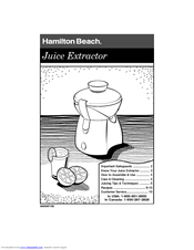 Hamilton Beach 840097100 Instruction Manual