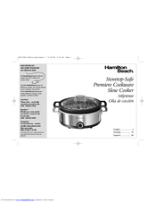 Hamilton Beach 33351 - Premier Cookware 5 1/2 Quart Slow Cooker Manual