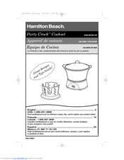 Hamilton Beach Party Crock 33416 Use & Care Manual