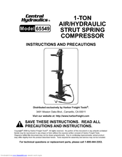 Central Hydraulics 65549 Instructions And Precautions