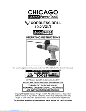 Chicago Electric 94434 Operating Instructions Manual