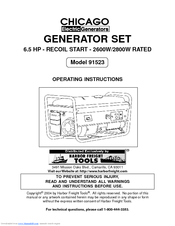 Chicago Electric 91523 Operating Instructions Manual