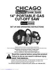 Chicago Electric 98089 Set Up And Operating Instructions Manual