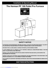 Harman Stove Company PF-100 Furnace Installation And Operating Manual