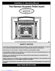 Harman Stove Company Accentra The Harman Accentra Pellet Insert Installation And Operating Manual