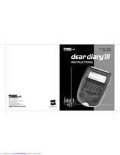 Tiger Electronics Dear Diary III 59919 Instructions Manual