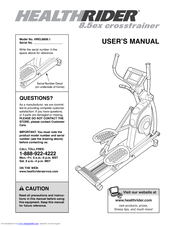 Healthrider 8.5 Ex Crosstrainer El Elliptical User Manual