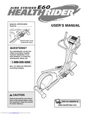 Healthrider Aire Strider E60 Elliptical User Manual