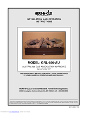 Heat & Glo GRL-850-AU Installation And Operation Instructions Manual