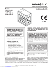 Heat & Glo LCOR-HVB-CE Installer's Manual