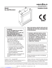 Heat & Glo SL-350TRS-CE-D Installer's Manual