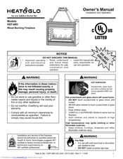Heat & Glo Wood Burning Fireplace HST-48D Owner's Manual