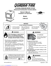 Quadra-Fire 21M-ACC Installation And Operation Manual
