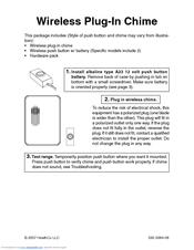 Heath SL-6142-C - Heath - Basic Wireless Plug-In Door Chime User Manual
