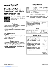 Heath Zenith Motion Sensing Coach Lights Specification Sheet