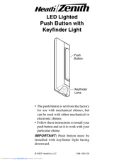 Heath Zenith LED Lighted Push Button with Keyfinder Light 598-1281-02 Owner's Manual